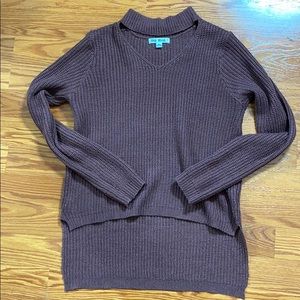 PLUM COLORED HIGH LOW SWEATER